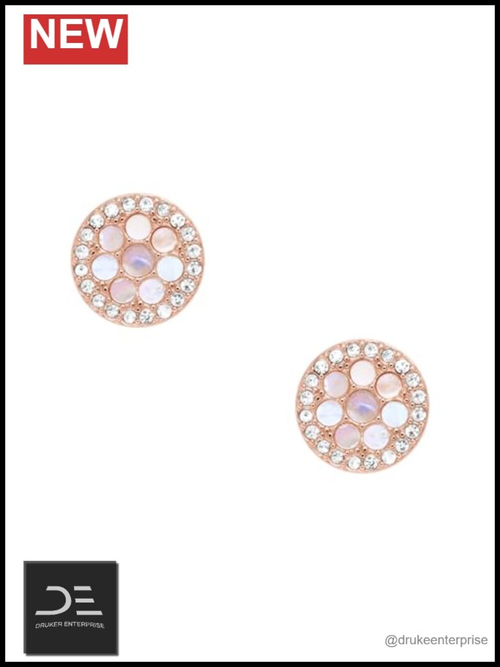 Fossil Stainless Steel Mother-of-Pearl Stud Earrings